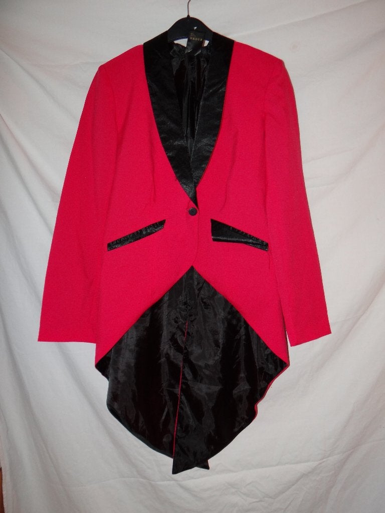 Leuke roze/zwarte SLIPJAS/PARTY jas/CARNAVAL jas, Carnaval, Ophalen of Verzenden, Kleding, Maat 36 (S)