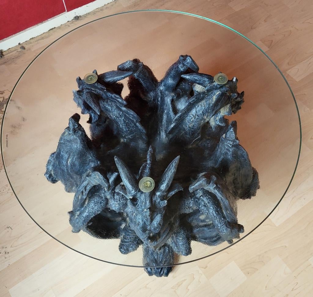 Draken tafel zwart, Ophalen, Kunststof, Gebruikt, Rond