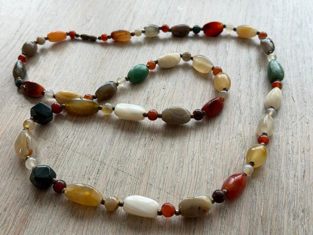 Natuurstenen ketting, Sieraden, Tassen en Uiterlijk, Kettingen, Ophalen of Verzenden, Zo goed als nieuw, Steen of Mineraal