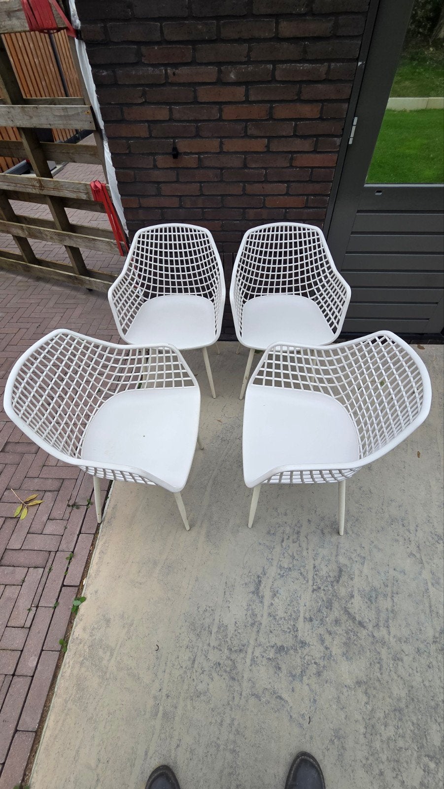 Webbing Kuipstoelen 4 stuks, Tuin en Terras, Ophalen, Gebruikt, Kunststof