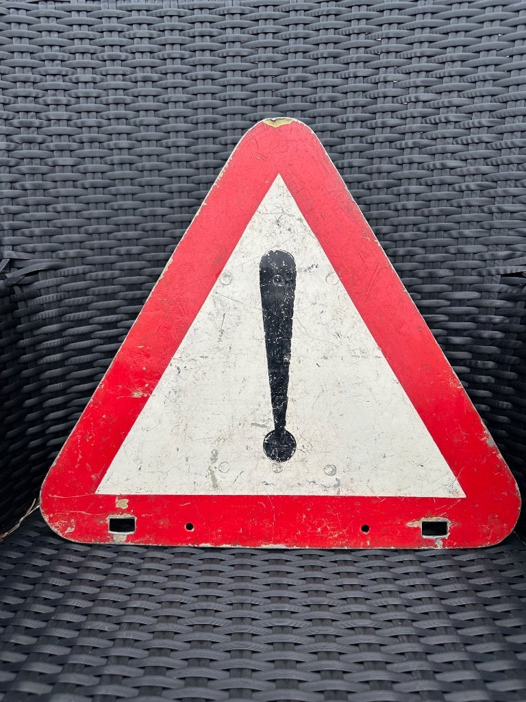 Fraai oud verkeersbord met klemmen., Ophalen of Verzenden, Gebruikt, Reclamebord