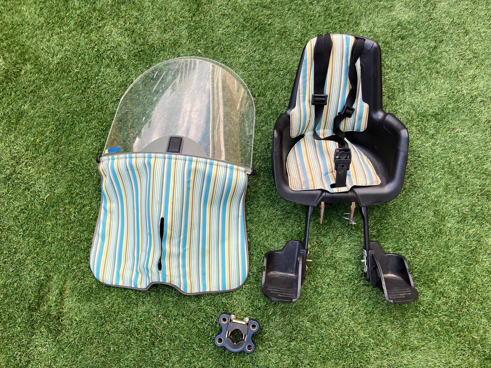 Gebruikt fietsstoeltje met windscherm, Ophalen, Gebruikt, 0 t/m 13 kg, Voorzitje