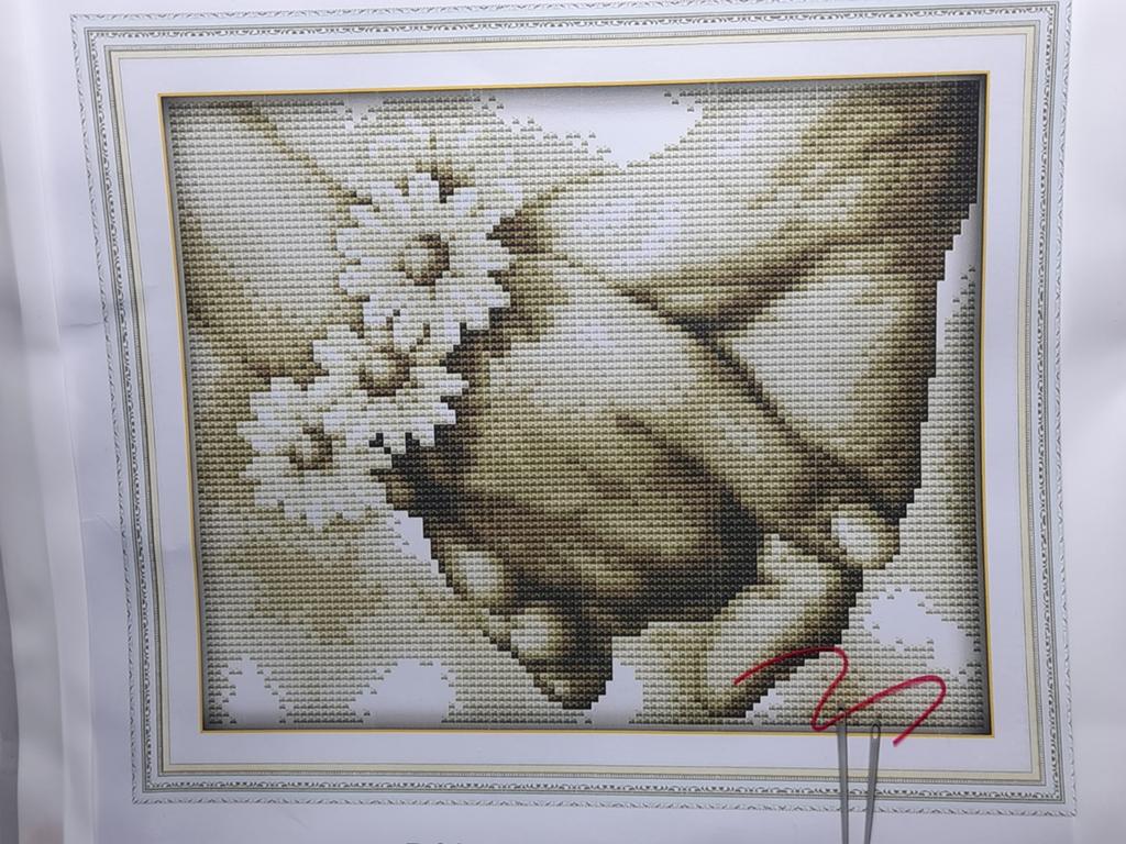 Borduurpakket 'Hand in hand' - Compleet en nieuw, Ophalen of Verzenden, Nieuw, Borduurpakket
