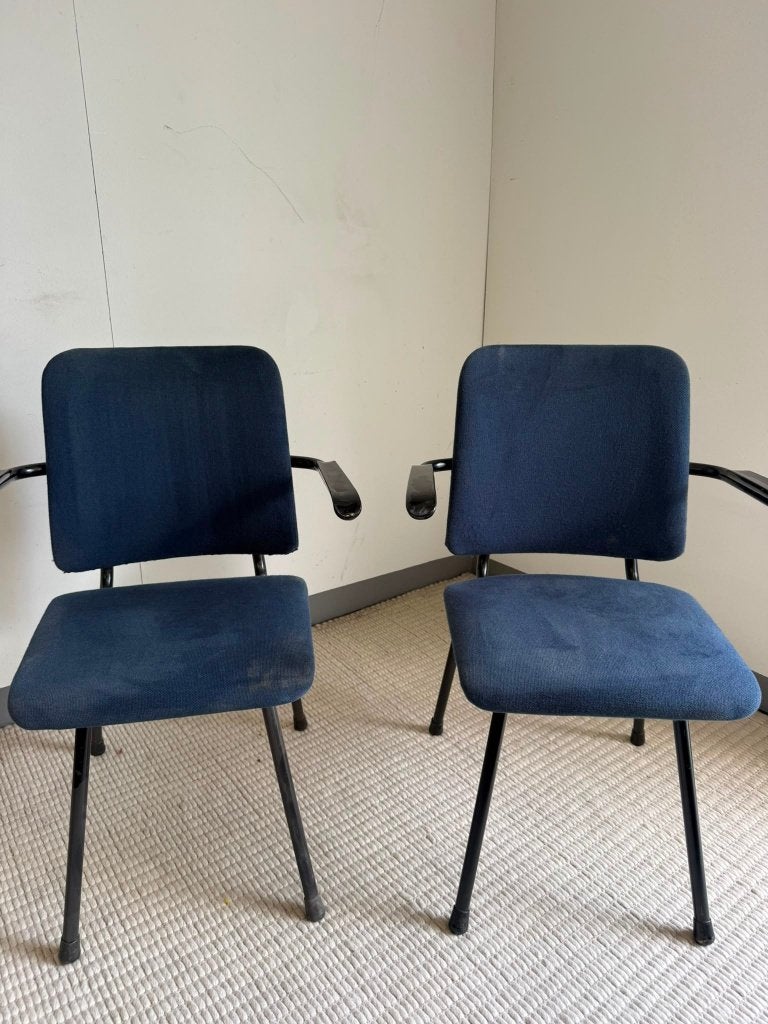 stoelen, Ophalen, Gebruikt, Twee, Blauw