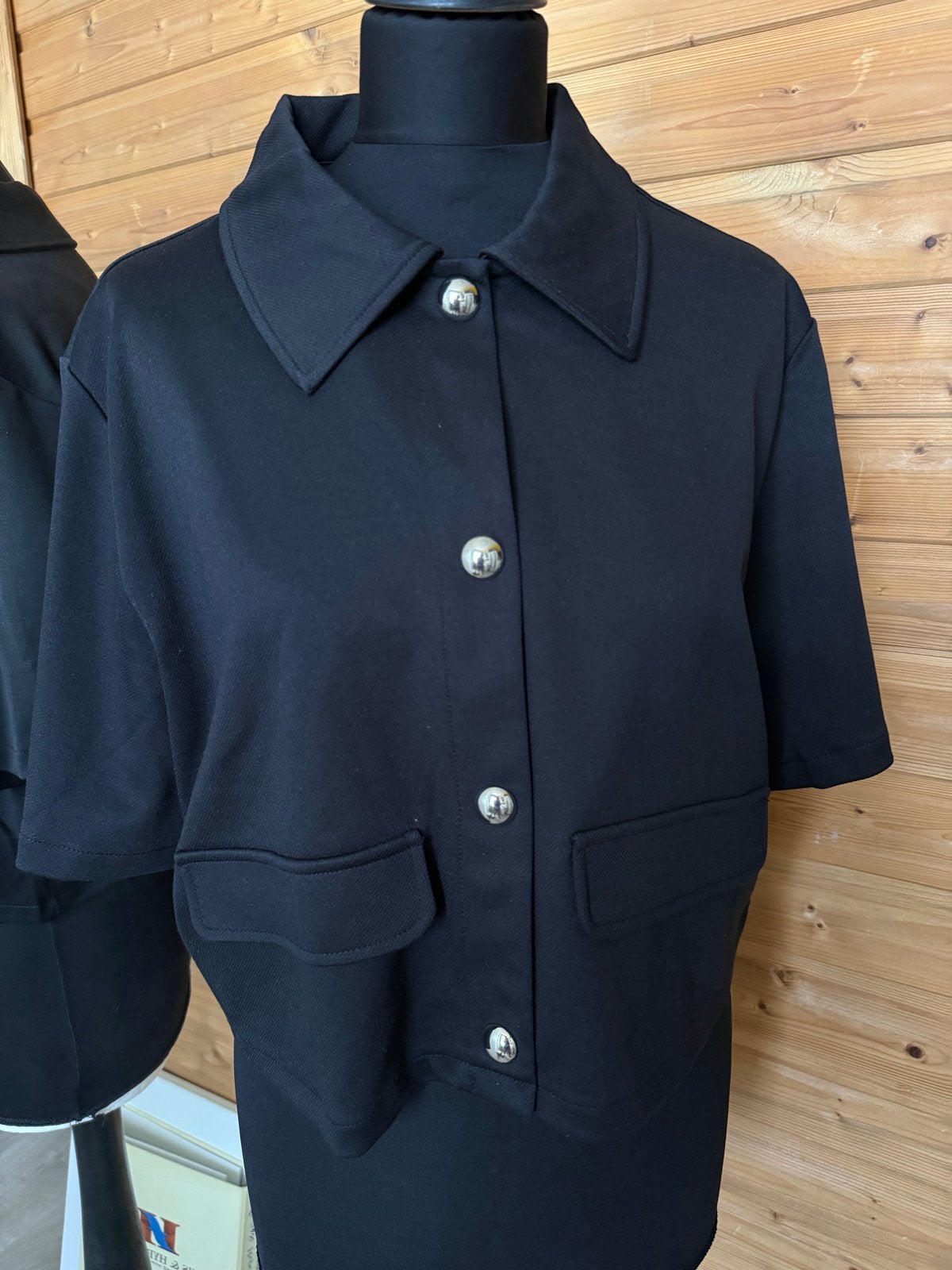 H&M Zwart Cropped Jasje Maat L nieuw, Ophalen of Verzenden, Nieuw, Maat 42/44 (L), Zwart
