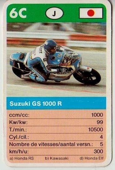 Kw1103 motorkaartje 6c suzuki gs 1000r, Ophalen of Verzenden, Zo goed als nieuw, Auto's