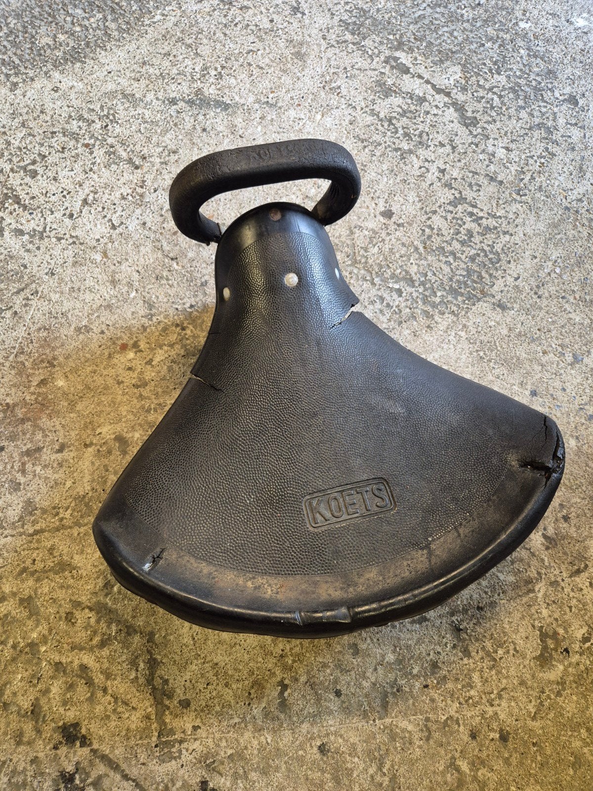 Vintage Koets fietszadel met vering - Gebruikt, Oldtimerfiets, Gebruikt, Leer, Koets