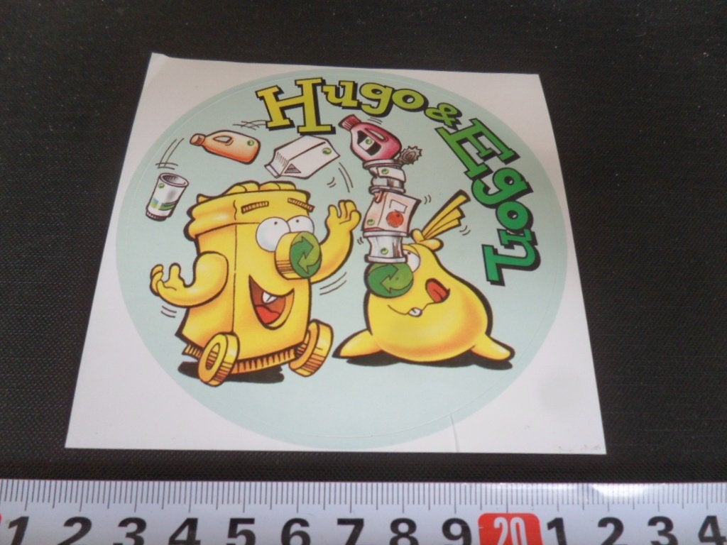 sticker duitsland hugo & egon strip kliko vuilniszak geel, Ophalen of Verzenden, Zo goed als nieuw