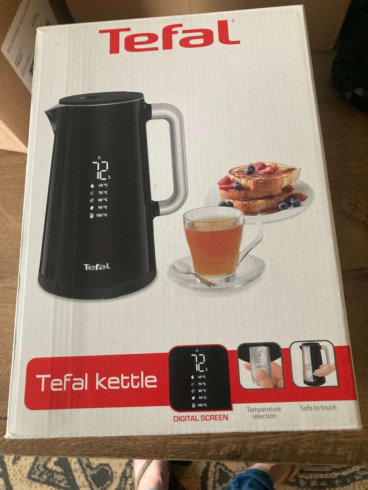 Tefal Waterkoker met Digitaal Scherm en Temperatuurselectie, 1 tot 2 liter, Ophalen of Verzenden, Nieuw, Rvs