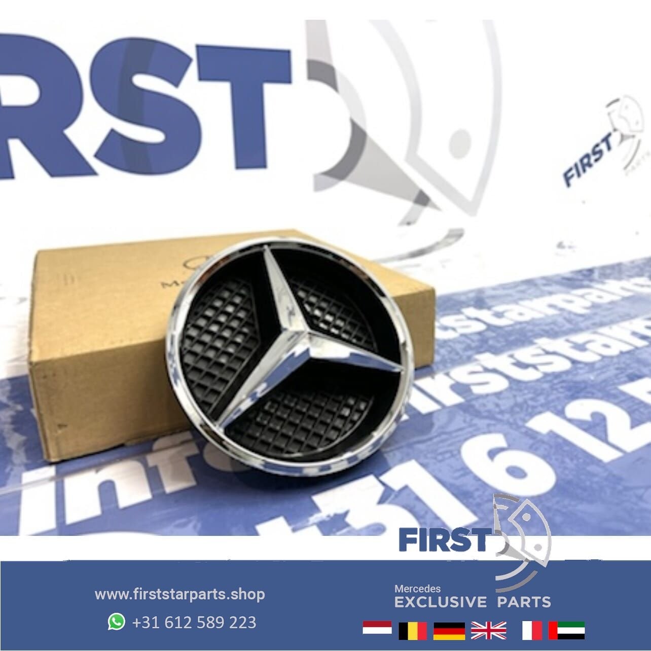 Mercedes STER CHROOM (GRIL) A B C CLA CLS E G GLA GLC GLE GL, Gebruikt, -, Ophalen of Verzenden, -