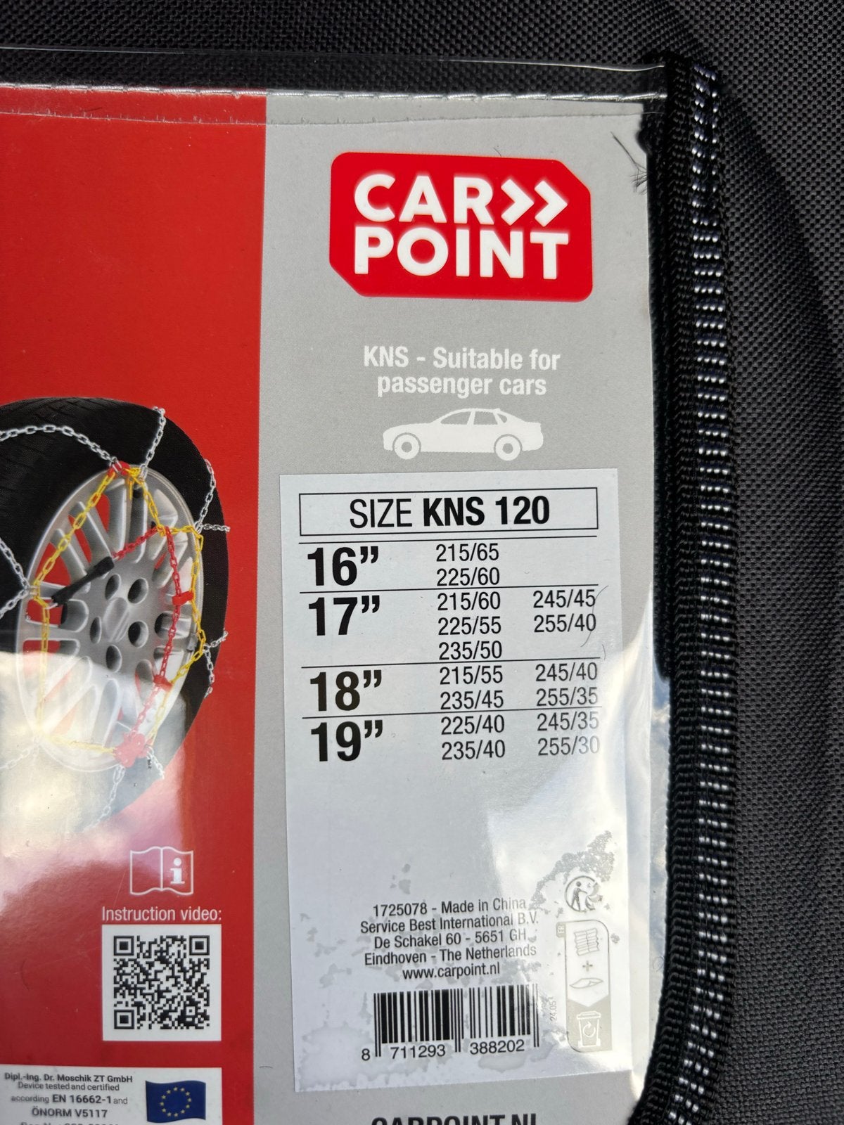 Carpoint Sneeuwkettingen KNS 120 - Nieuw in verpakking, Auto diversen, Sneeuwkettingen, Ophalen of Verzenden, Nieuw