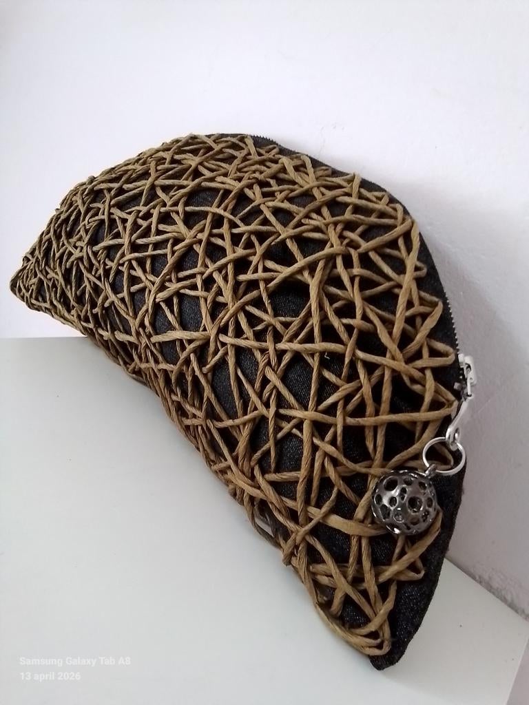 Unieke zomerse  statement clutch tassenatelier Diete Nab!, Ophalen of Verzenden, Nieuw, Blauw