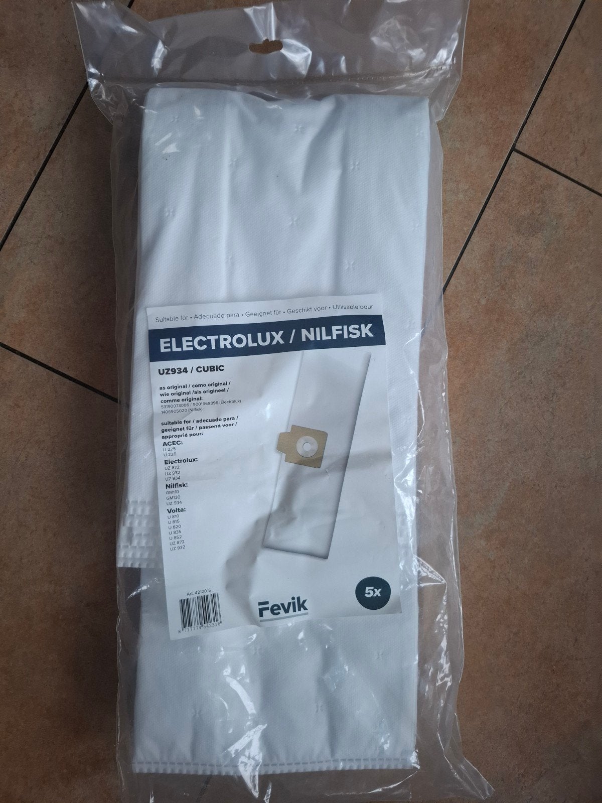 Fevik stofzuigerzakken 5x voor Electrolux / Nilfisk UZ934, Witgoed en Apparatuur, Stofzuigers, Stofzak, Overige merken, Overige typen