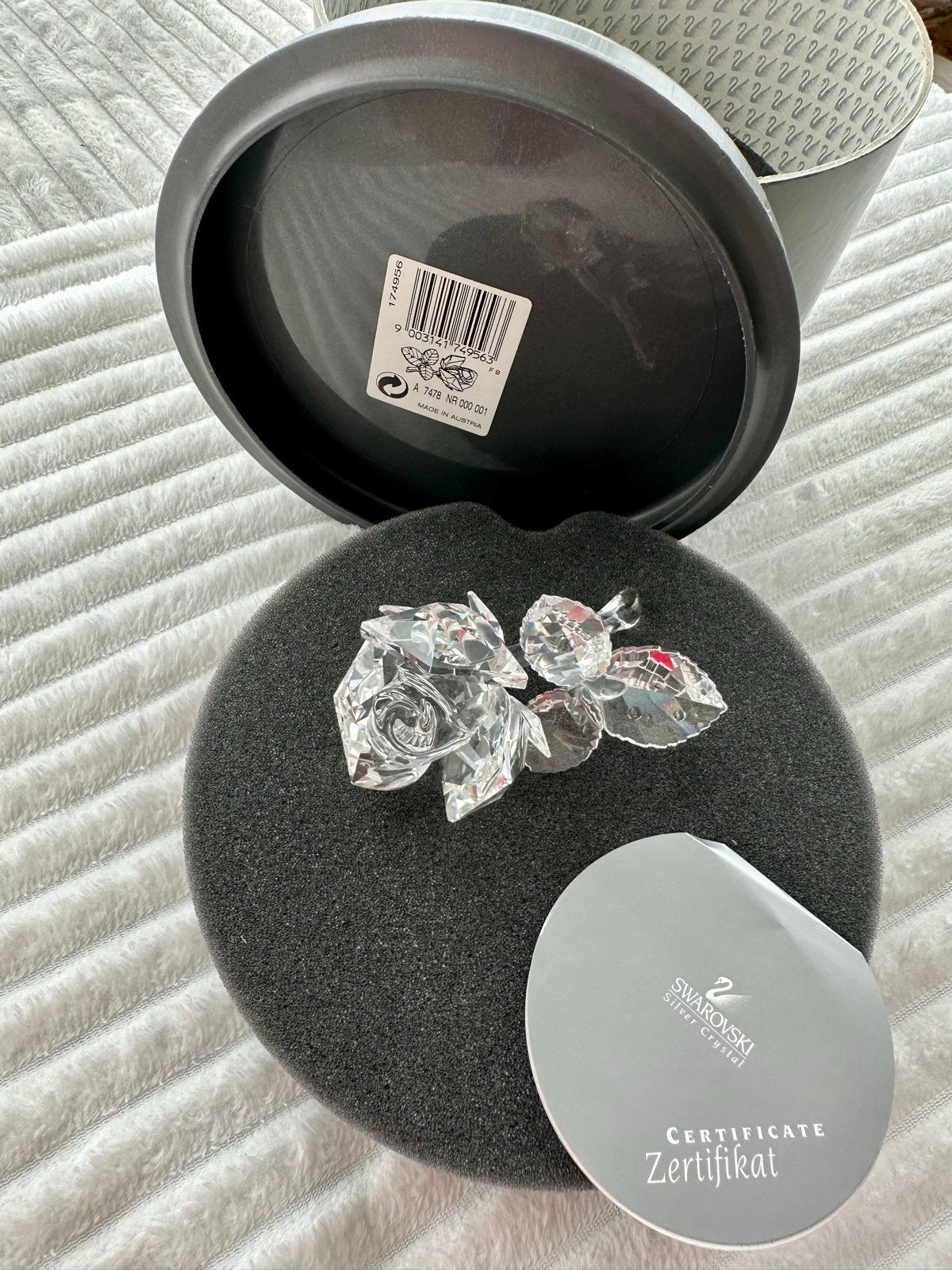 Swarovski Kristallen Roos met Certificaat, Antiek en Kunst, Antiek | Glas en Kristal, Ophalen of Verzenden