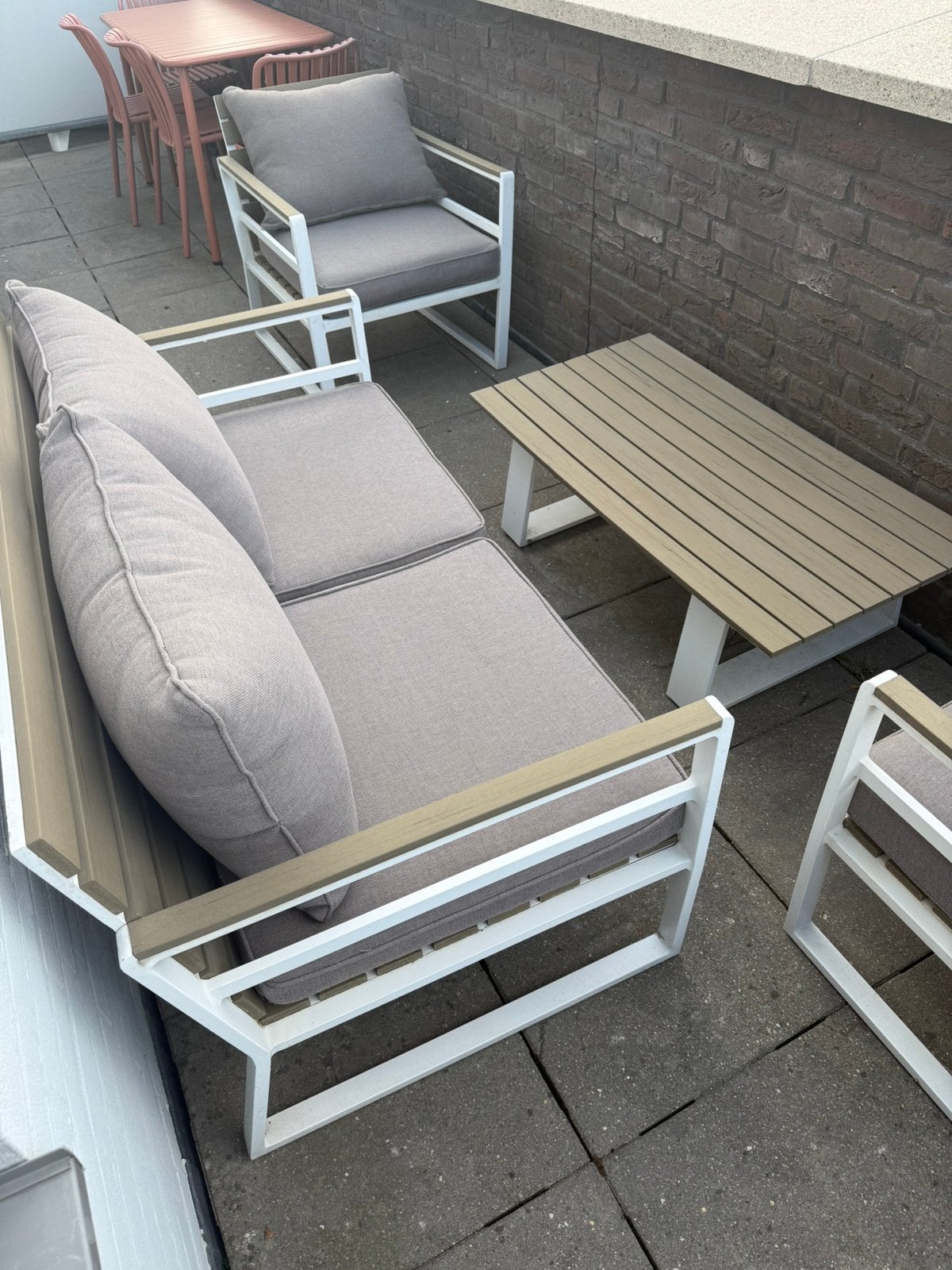 Loungeset, kussens in perfecte staat!, Ophalen, Gebruikt, Bank, Loungeset
