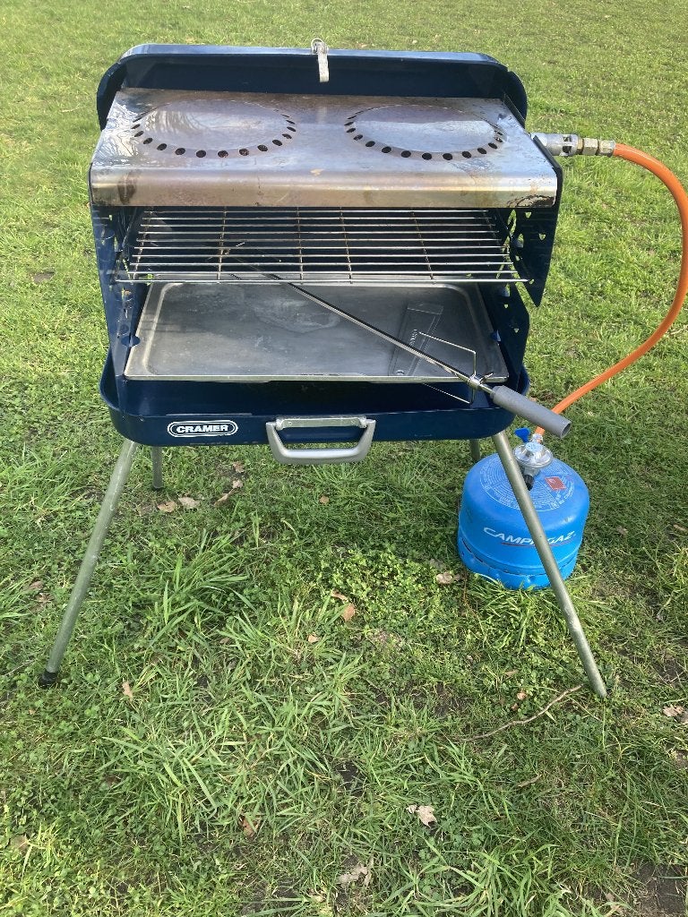 Camping kooktoestel - 2 pits met grill, Ophalen, Gebruikt