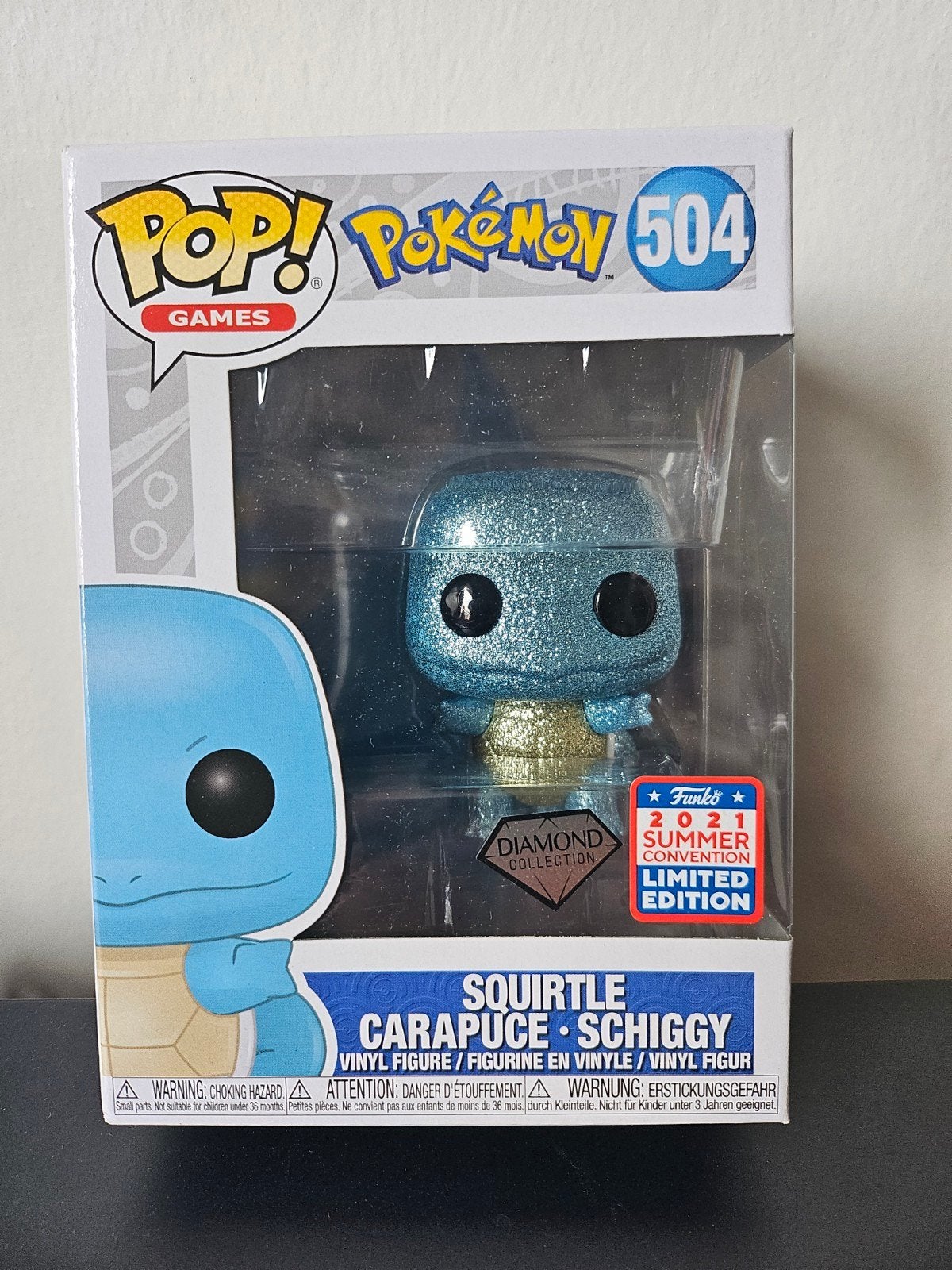 Nieuw: Diamond Squirtle 504 - Pokemon met gratis protector, Verzenden, Nieuw