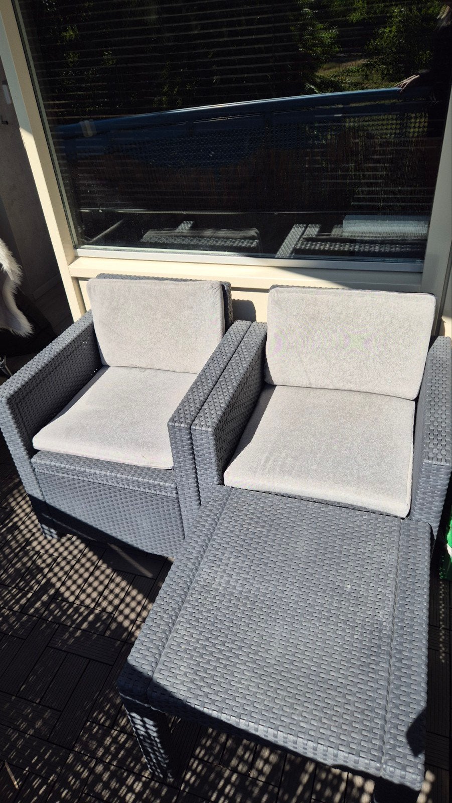 Allibert loungeset met 2 stoelen en bijzettafel, Tuin en Terras, Tuinsets en Loungesets, Gebruikt, Bijzettafel, Loungeset, Wicker