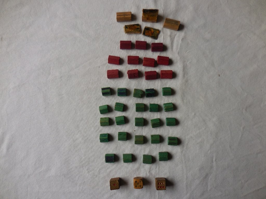 Monopolyspel onderdelen+bord uit de jaren '30 '40 en/of '50, Vijf spelers of meer, Ophalen, Gebruikt