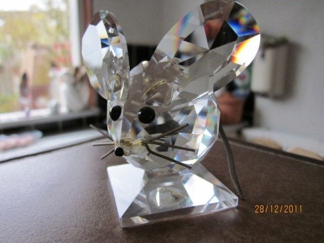 Swarovski eerste muis van swarovski met gefaceteerde oren., Verzamelen, Swarovski, Ophalen of Verzenden, Nieuw, Figuurtje