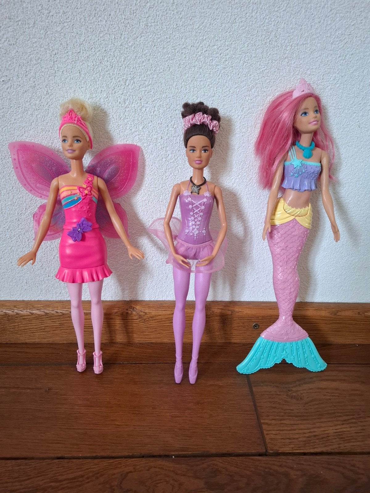 Barbie poppen set: Fee, Ballerina en Zeemeermin, Ophalen of Verzenden, Gebruikt, Barbie