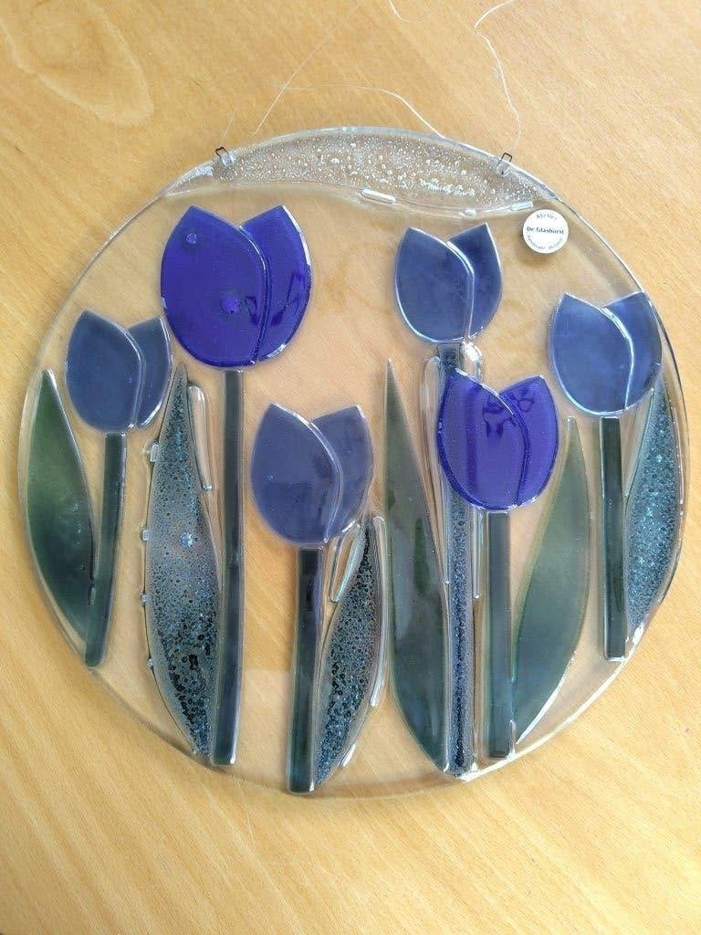 Glazen raamhangers rond (2x) – Atelier De Glashorst, Antiek en Kunst, Ophalen