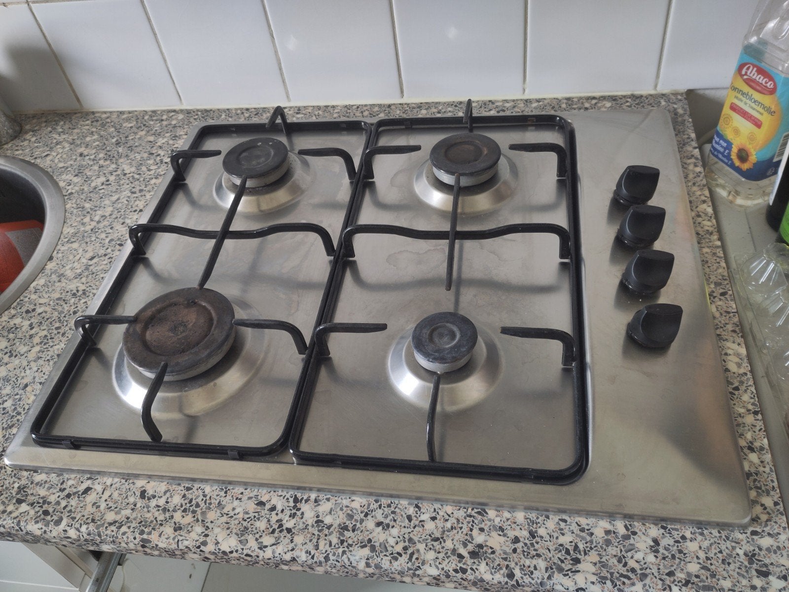 gasstel inbouw, Ophalen, Gebruikt, 4 kookzones, Inbouw
