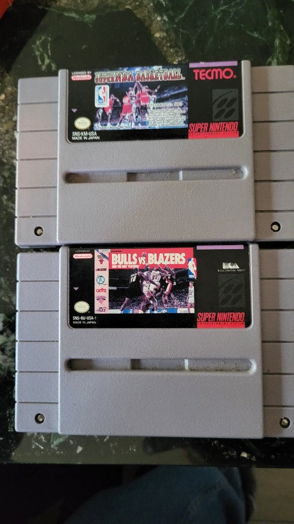 SNES Games: Tecmo NBA & Bulls vs. Blazers (USA), Spelcomputers en Games, 2 spelers, Eén computer, Ophalen of Verzenden, Zo goed als nieuw