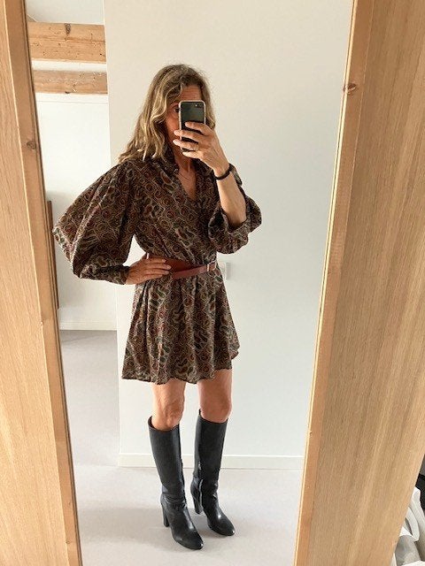 Antik Batik winterjurkje print mt XS/36, Meerkleurig, Ophalen of Verzenden, Zo goed als nieuw, Maat 34 (XS) of kleiner