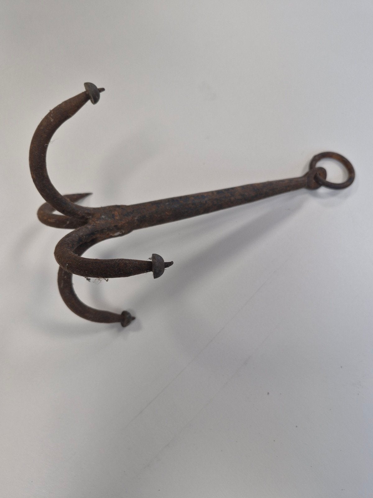 Antieke ijzeren drietand anker/grijphaak, Antiek en Kunst, Ophalen of Verzenden