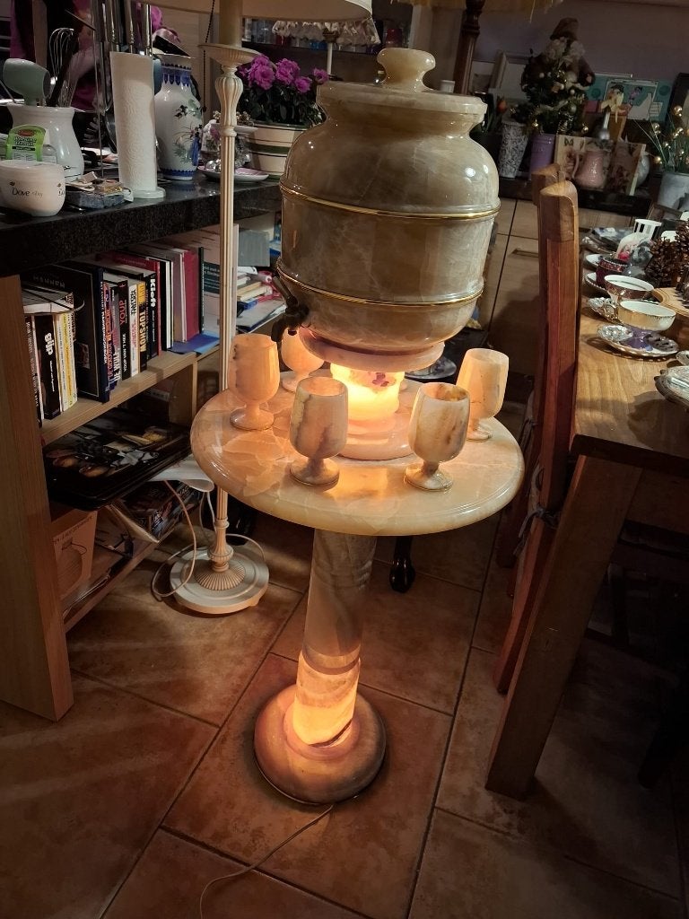 Vintage Italiaanse Onyx Cocktailbar Verlicht 120cm, Ophalen