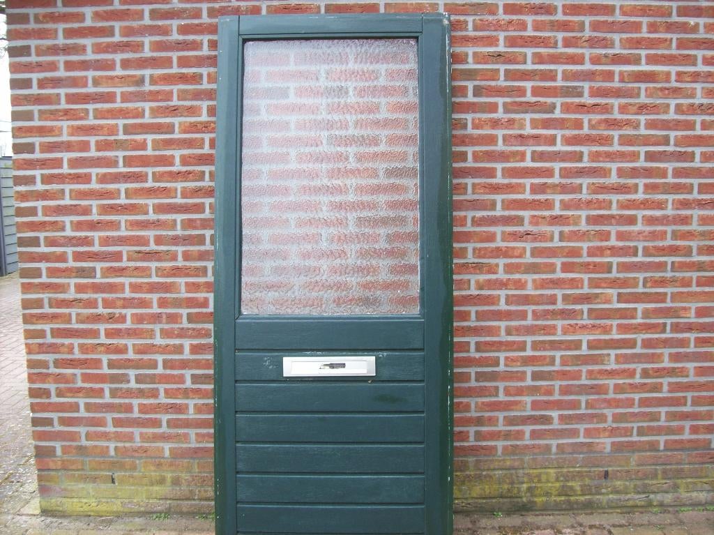deur met glas, Gebruikt, 80 tot 100 cm, Minder dan 200 cm, Ophalen of Verzenden