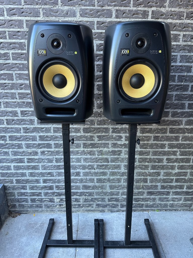 KRK VXT 8 Studiomonitoren (Paar) + Standaards – Nieuwstaat!, Studiomonitor, Inclusief standaarden, Zo goed als nieuw, KRK