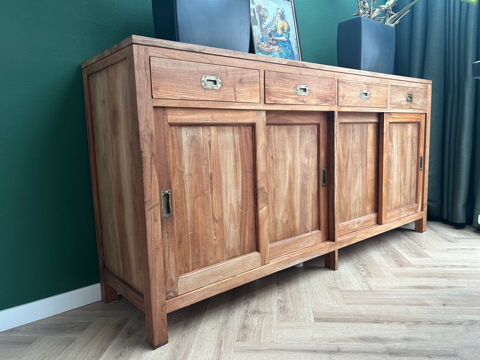 Dressoir, 150 tot 200 cm, Teakhout, Ophalen of Verzenden, Zo goed als nieuw