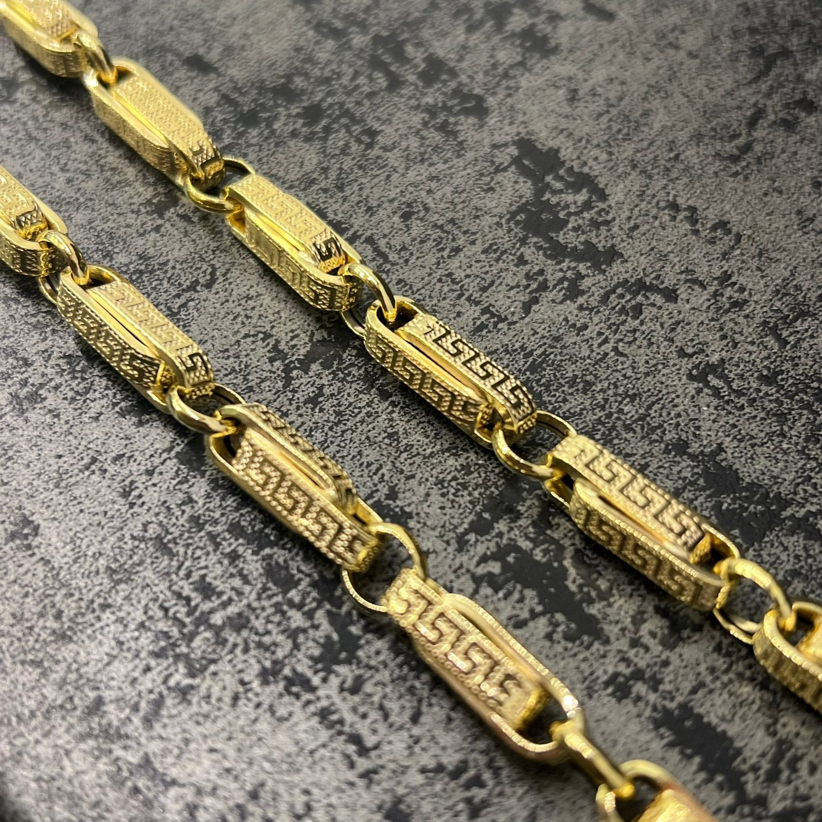 14 karaat gouden ketting versace schakel, Ophalen of Verzenden, Nieuw, Goud