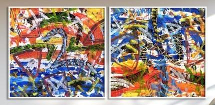 2 luik van Angelo Calabria ( 2 keer) 95 cm x 90 cm, Ophalen of Verzenden