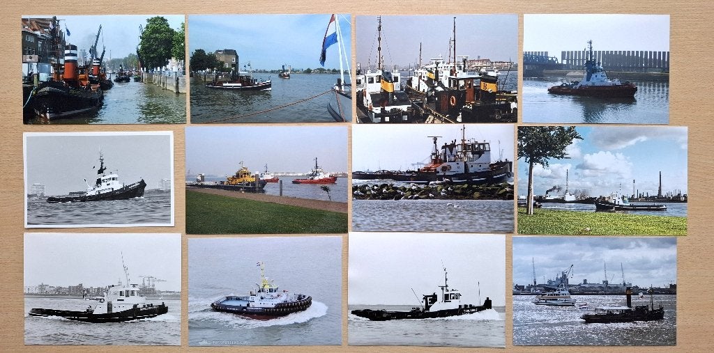 12 foto's met sleepboten, Verzenden, 1980 tot heden, Foto, Nieuw