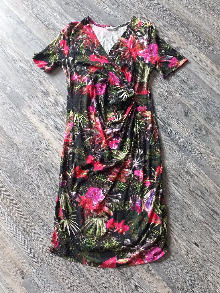 Prachtig gebloemd zwangerschaps jurkje maat L, Kleding | Dames, Positiekleding, Meerkleurig, Jurk, Maat 42/44 (L), Ophalen of Verzenden