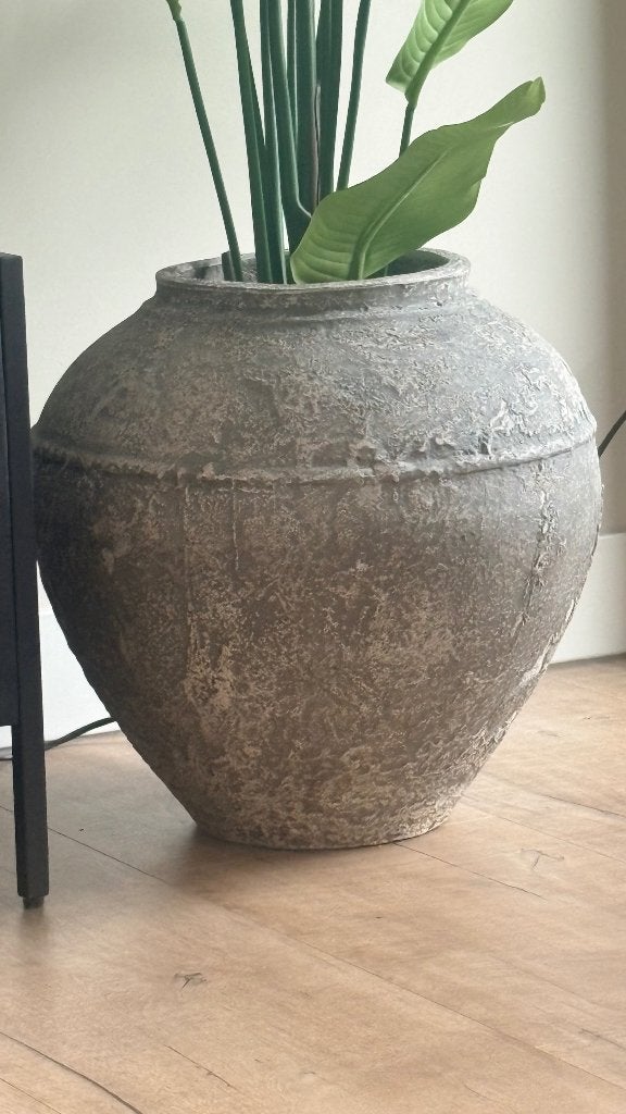 Kunstplant + kruik, Groen, Kunstplant, Zo goed als nieuw, Kunststof