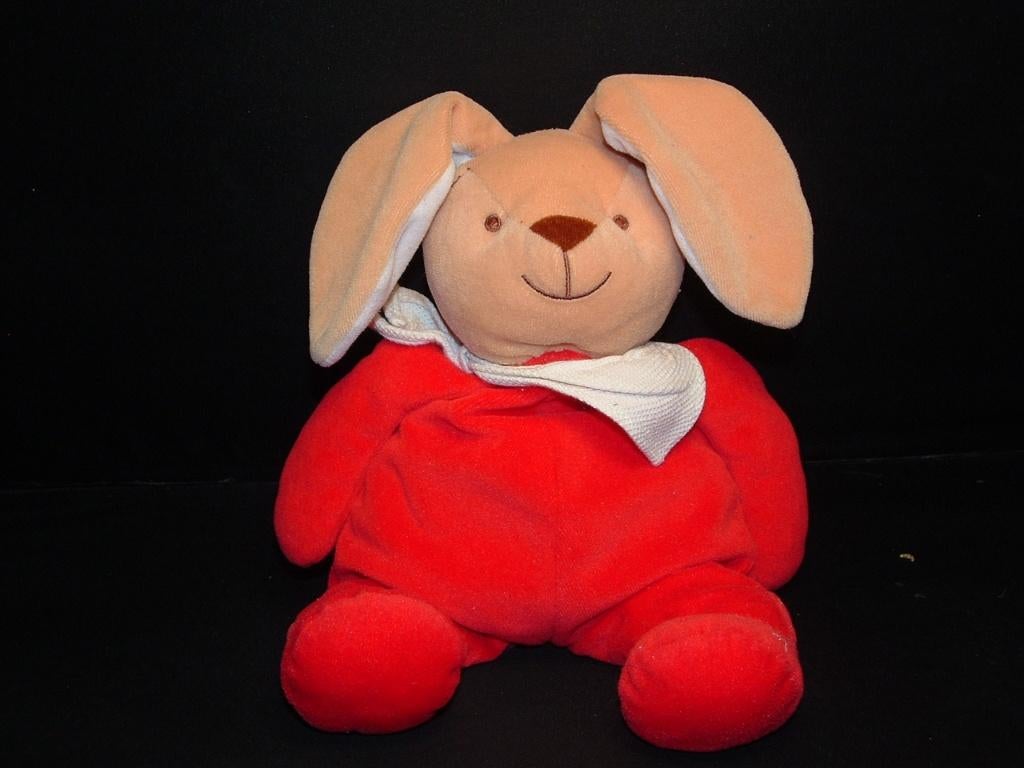 AMTOYS KONIJN VELOURS ROOD MET BEIGE HOOFDJE ORE, Kinderen en Baby's, Speelgoed | Knuffels en Pluche, Ophalen of Verzenden, Nieuw