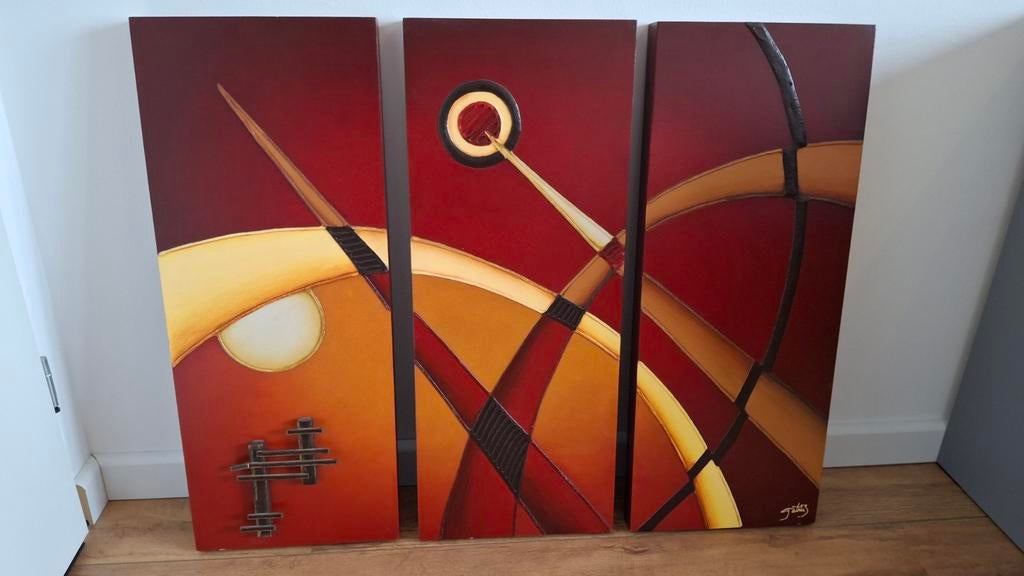 Gatru art (Peru) houten panelen - abstracte kunst, Antiek en Kunst, Ophalen of Verzenden