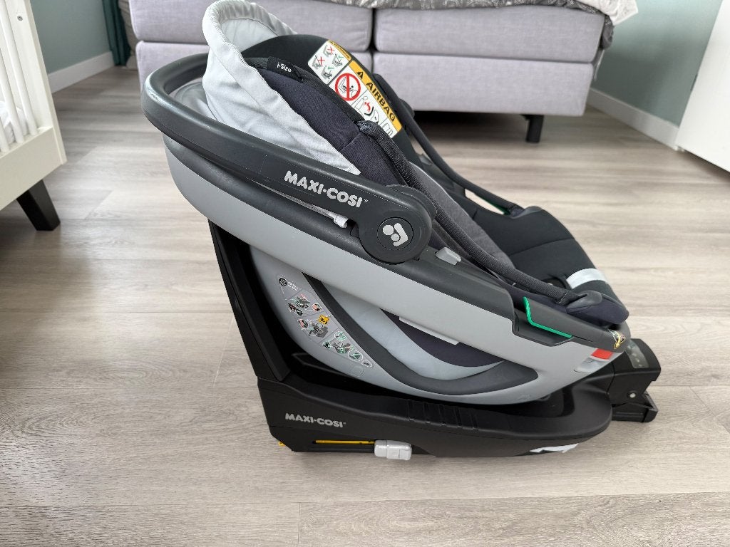 Maxi-Cosi Coral i-Size + FamilyFix3 ISOFIX | complete set, Ophalen, Slaapstand, Zo goed als nieuw, Isofix