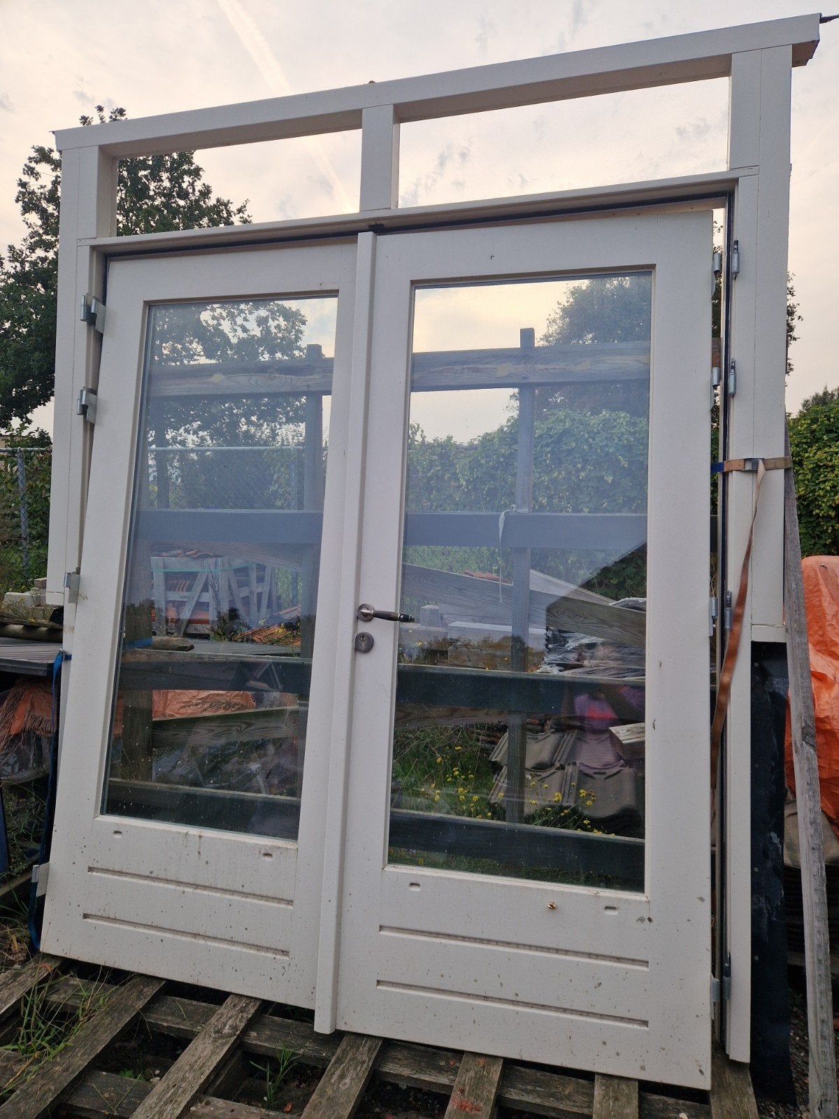 Hardhouten tuindeurenset, Ophalen, Hout, 75 tot 150 cm, Inclusief glas