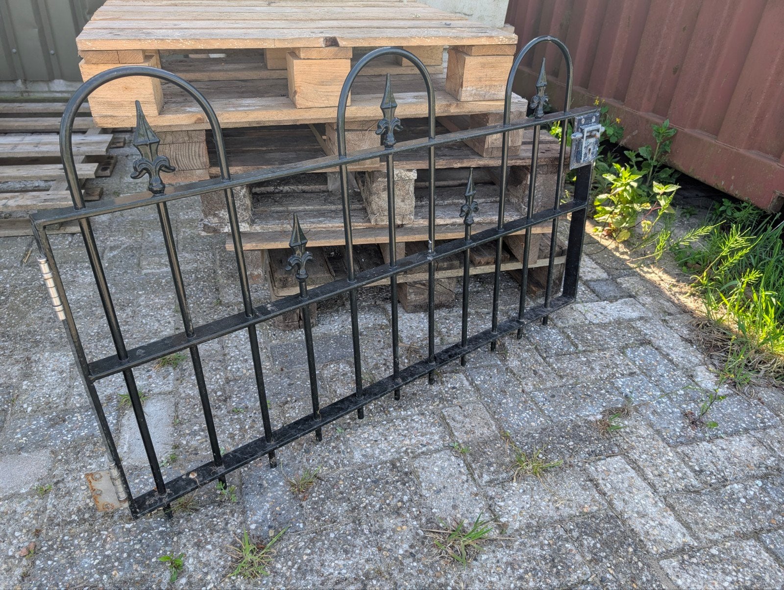 Metalen hekwerk tuin groen, Tuin en Terras, Tuinhekken en Hekwerk, Gebruikt, Sierhekwerk, IJzer, Ophalen