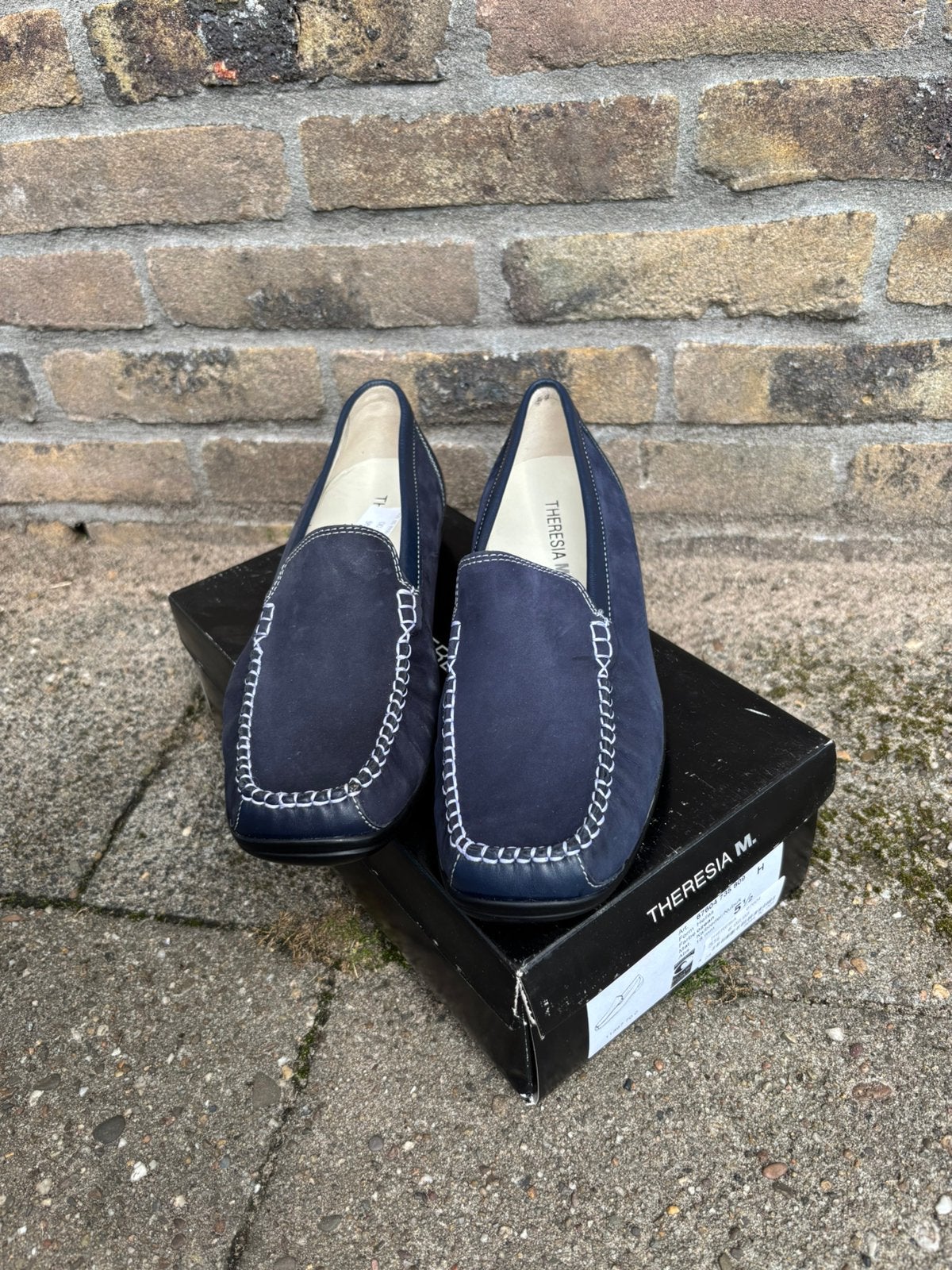 Theresia M. leren moccasins, Blauw, Nieuw, Ophalen of Verzenden, Espadrilles of Moccasins