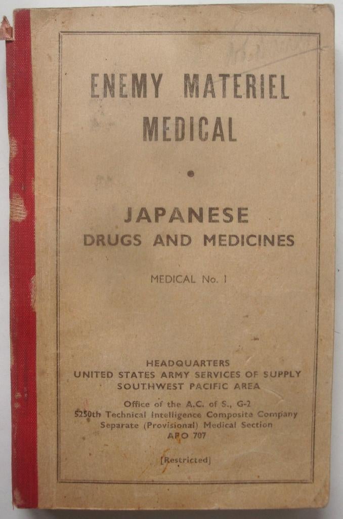 Enemy Materiel Medical Japanese Drugs and Medicines no. 1, Boeken, Studieboeken en Cursussen, Ophalen of Verzenden, Beta, Zo goed als nieuw