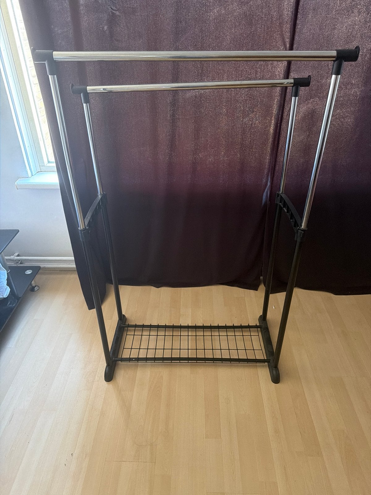 Kledingrek met dubbele stang en wielen uitschuifbaar, Kleding | Dames, Ophalen, Gebruikt