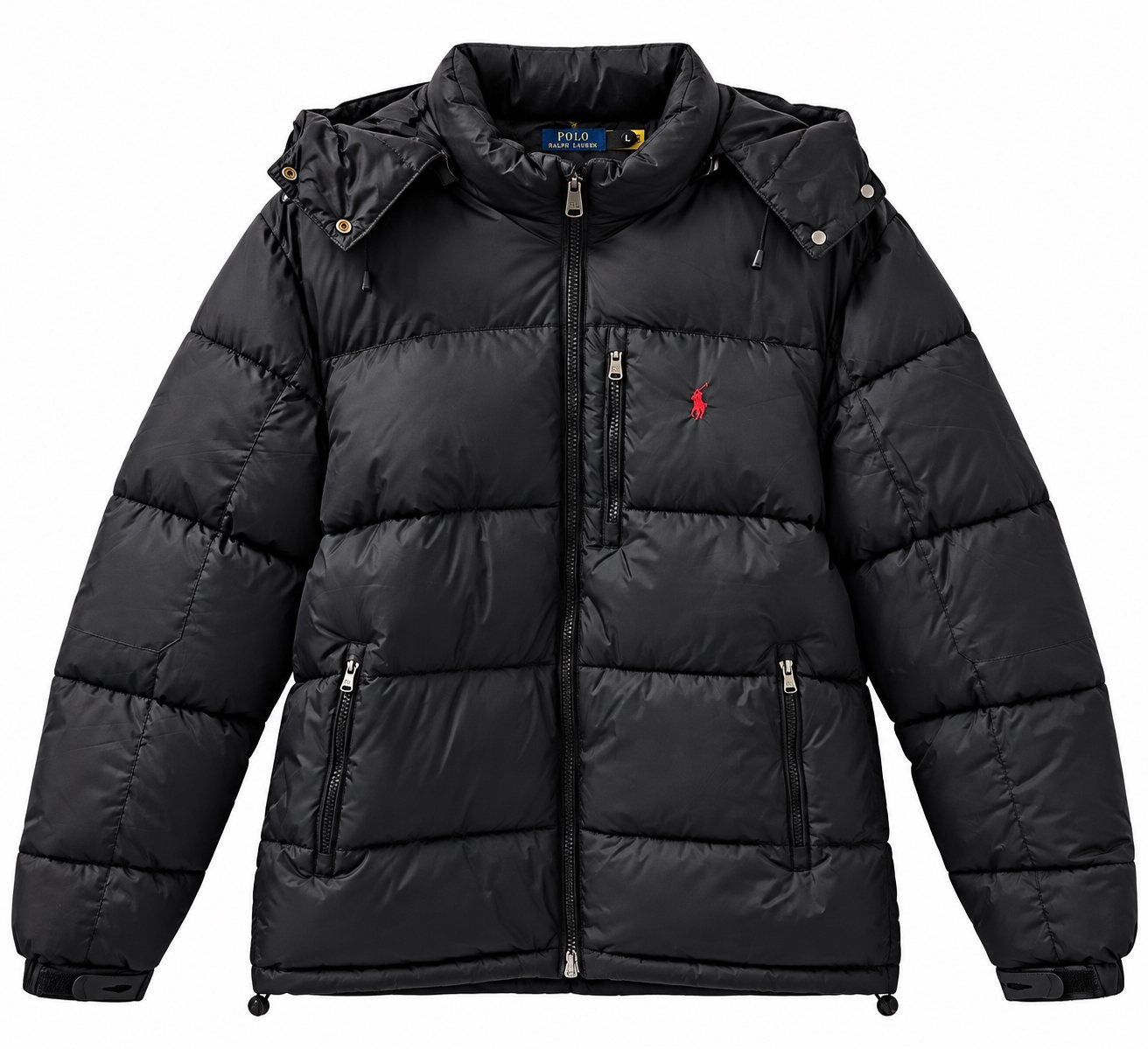 Polo Ralph Lauren Pufferjas Zwart met Capuchon – Maat L, Kleding | Heren, Verzenden, Nieuw, Maat 52/54 (L), Zwart