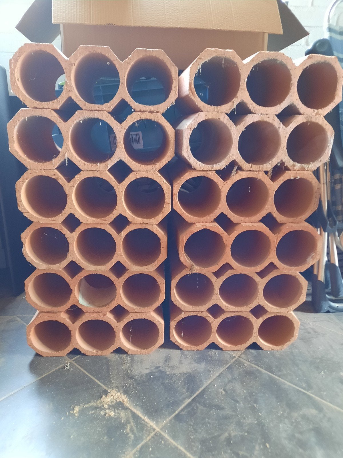 Terracotta wijnkoelers zeshoekig, Ophalen, Minder dan 50 cm, Minder dan 5 flessen