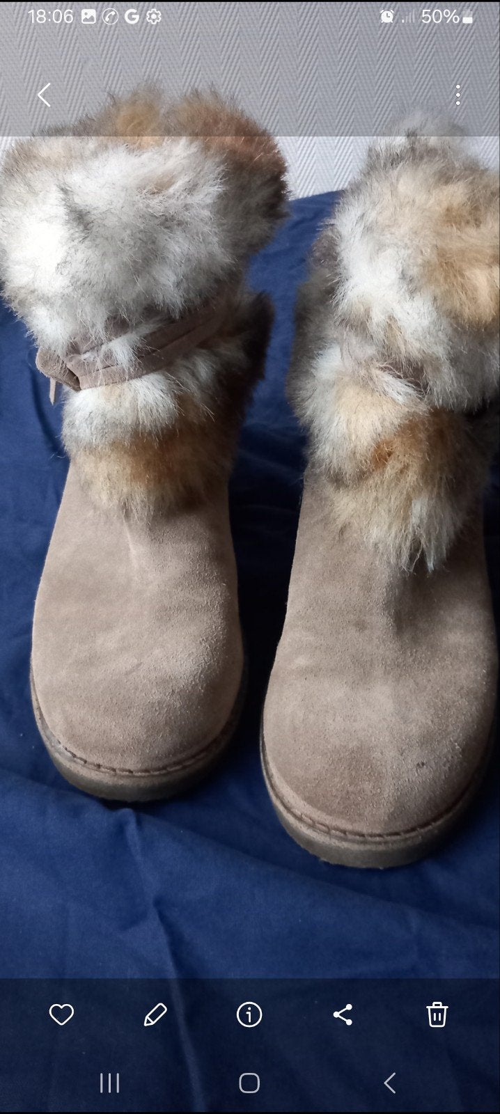 Nieuw Laarzen Manfield Leer Suède maat 38 vergrijsd beige, Beige, Lage of Enkellaarzen, Nieuw, Ophalen of Verzenden